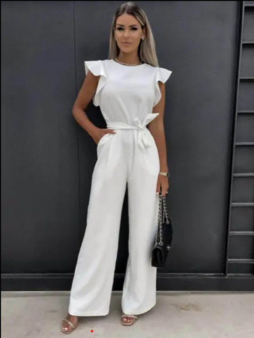 Butterfly Sleeve Wide Leg Jumpsuit