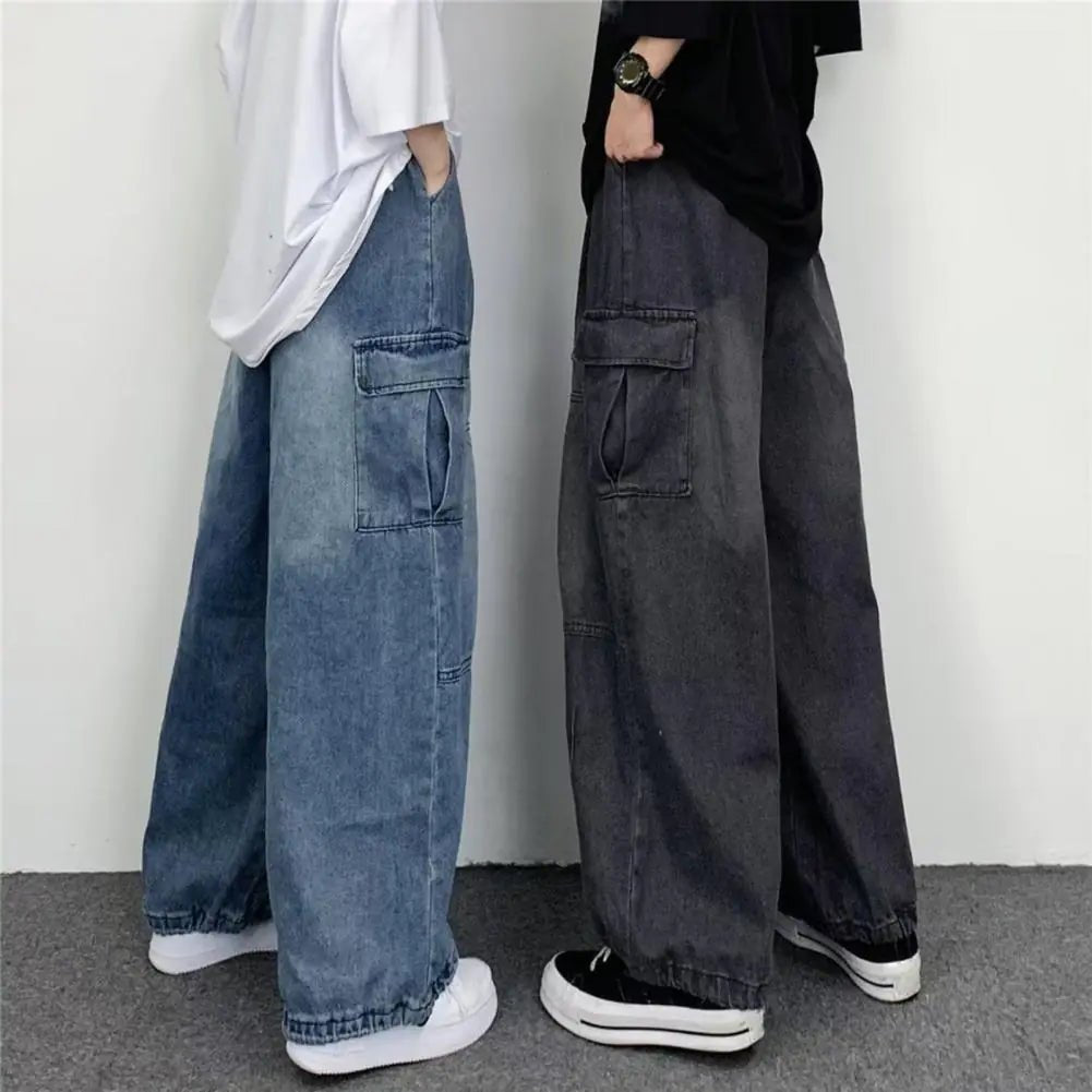 Women’s Baggy Cargo Jeans – Effortless Style; in Light Blue - SensorySoft
