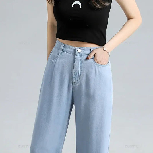 Women's Baggy Wide Leg Denim Jeans - SensorySoft