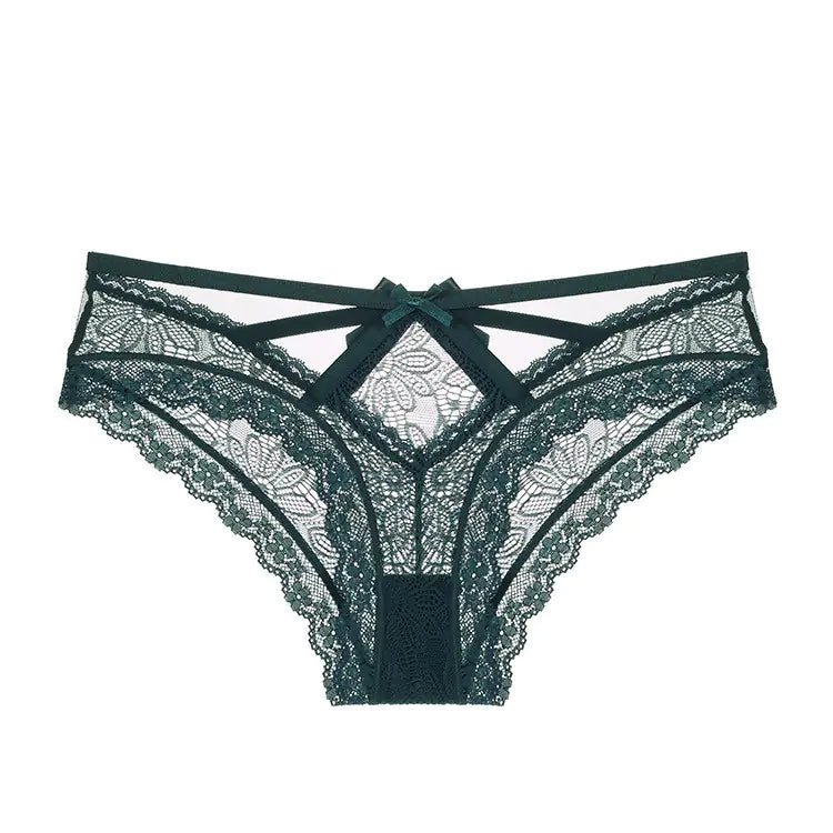 Women's Bow Lace Low Waist Underwear - SensorySoftShop