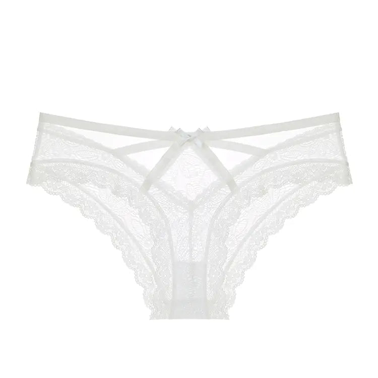 Women's Bow Lace Low Waist Underwear - SensorySoftShop