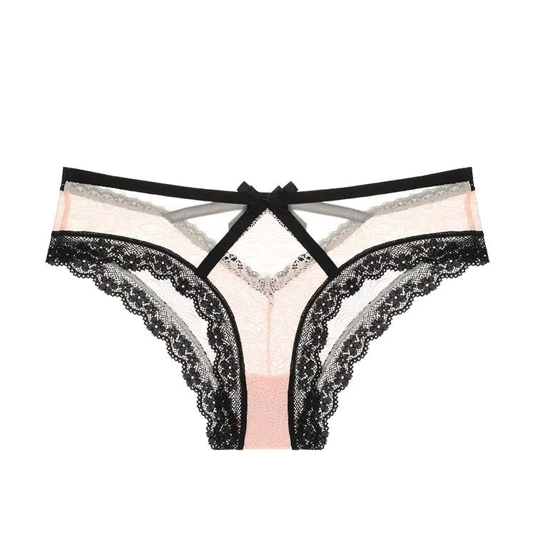 Women's Bow Lace Low Waist Underwear - SensorySoftShop