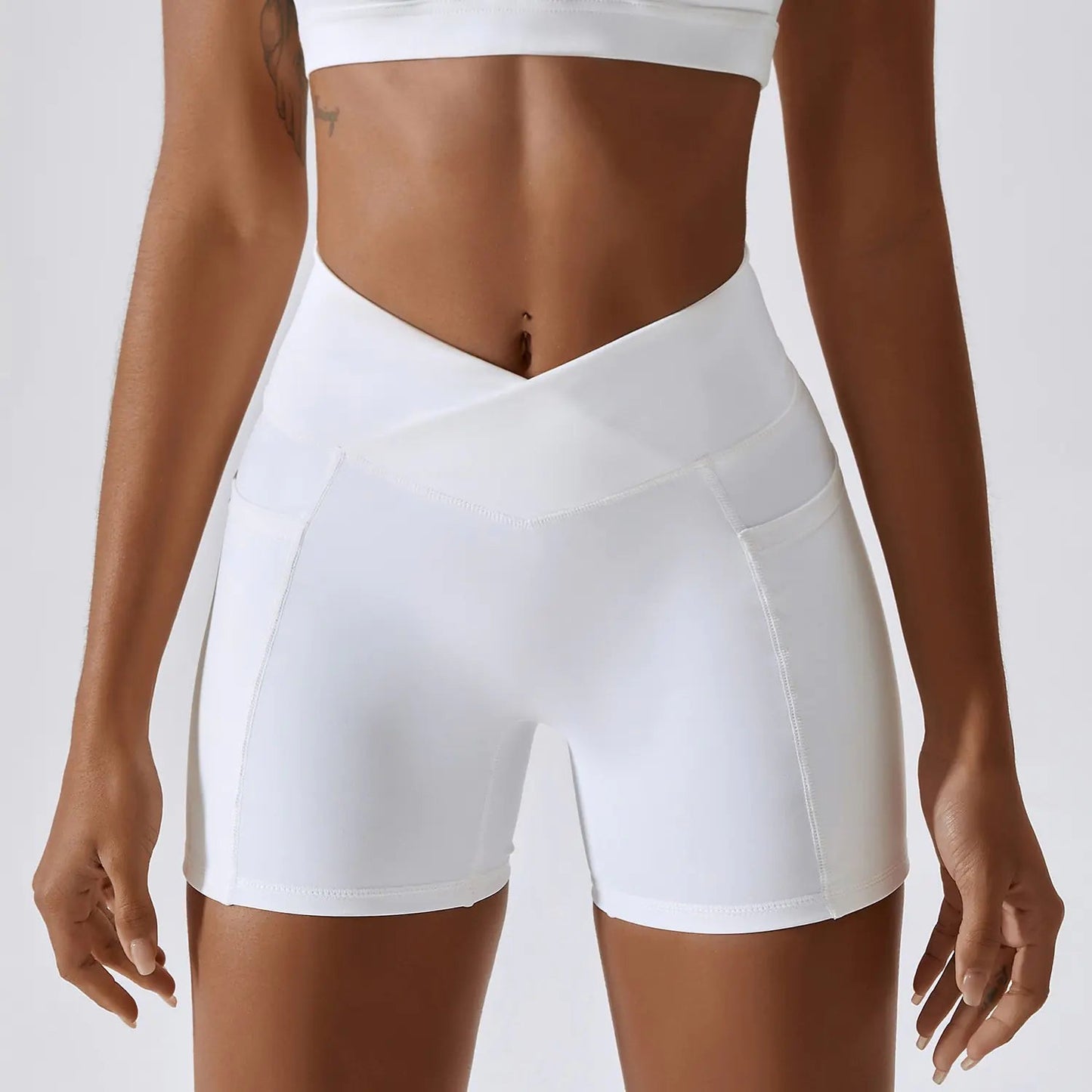 Women's Cross Waist Running Fitness Shorts - SensorySoftShop