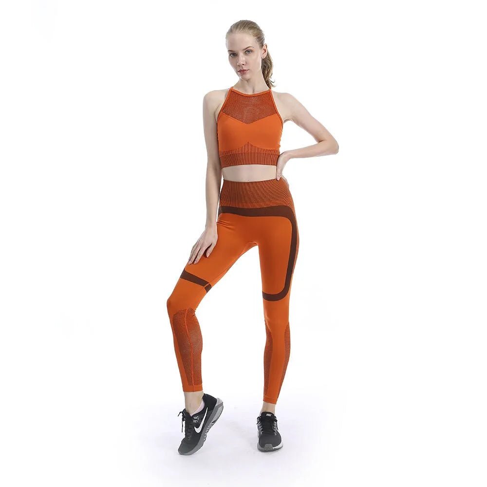 Women's Fitness Yoga Set: Leggings, Sports Bra, Sleeveless Tops - SensorySoftShop