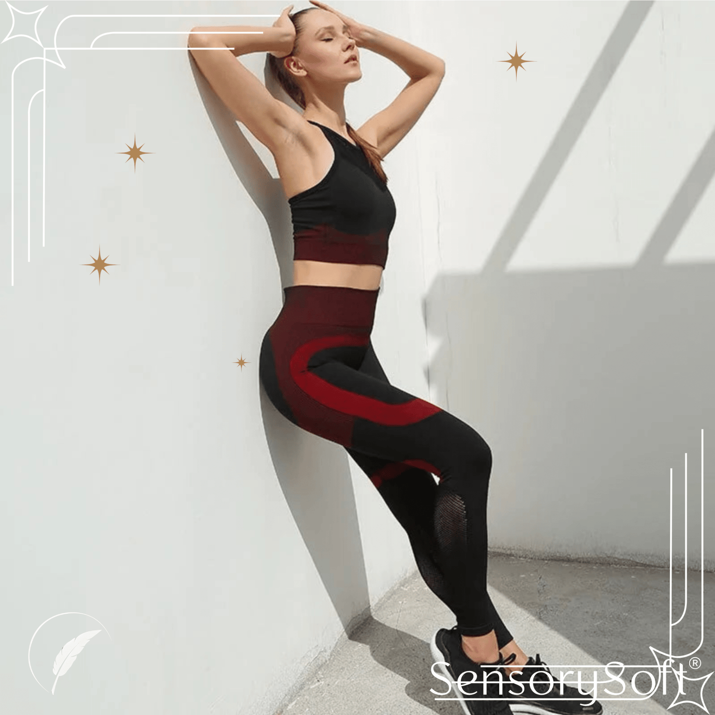 Women's Fitness Yoga Set: Leggings, Sports Bra, Sleeveless Tops - SensorySoftShop
