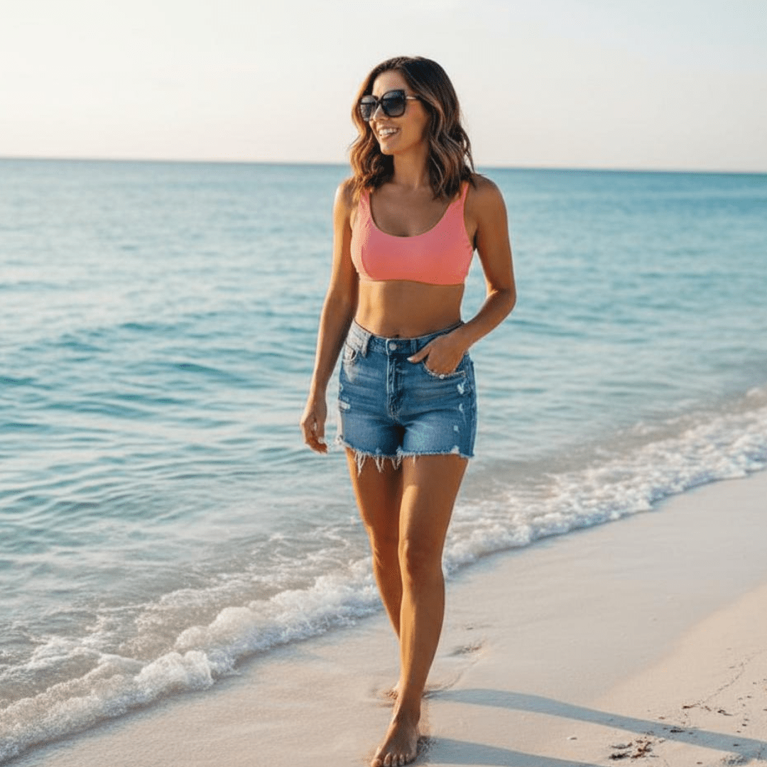 Women's High - Waisted Denim Shorts - SensorySoftShop