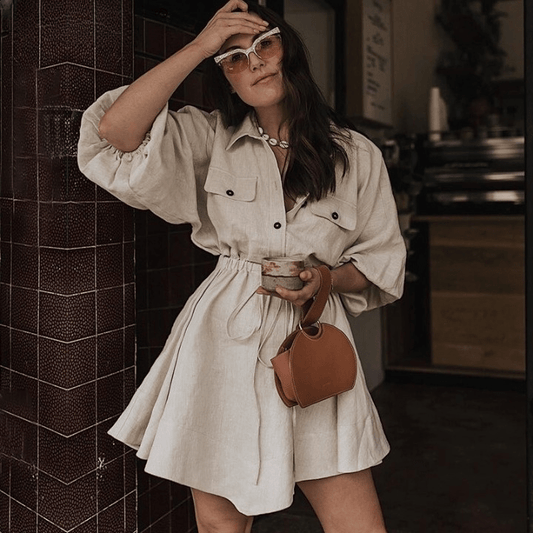 Women's Linen Cotton Summer Dress - SensorySoft