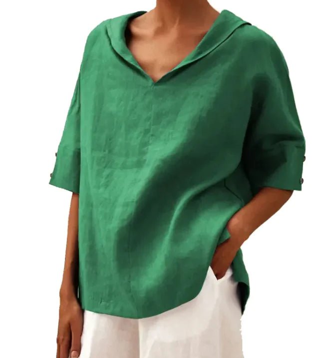 Women's Loose Cotton and Linen Shirt - SensorySoftShop