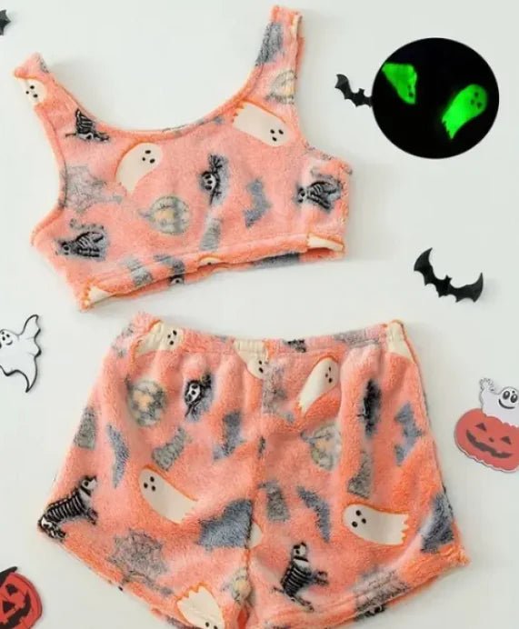 Women's Luminous Halloween Flannel Pajamas - SensorySoft