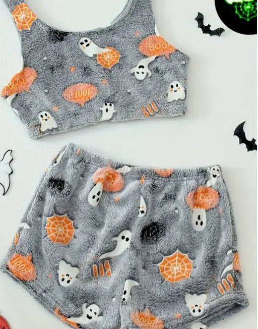 Women's Luminous Halloween Flannel Pajamas - SensorySoft