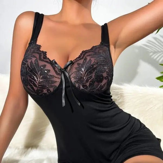 Women's Modal Summer Pajamas with Lace Sling Design - SensorySoft