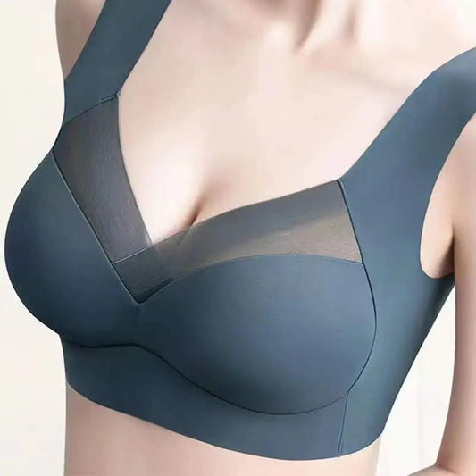 Women's One - piece Fixed Latex Cups Non - marking Sports Bra - SensorySoft