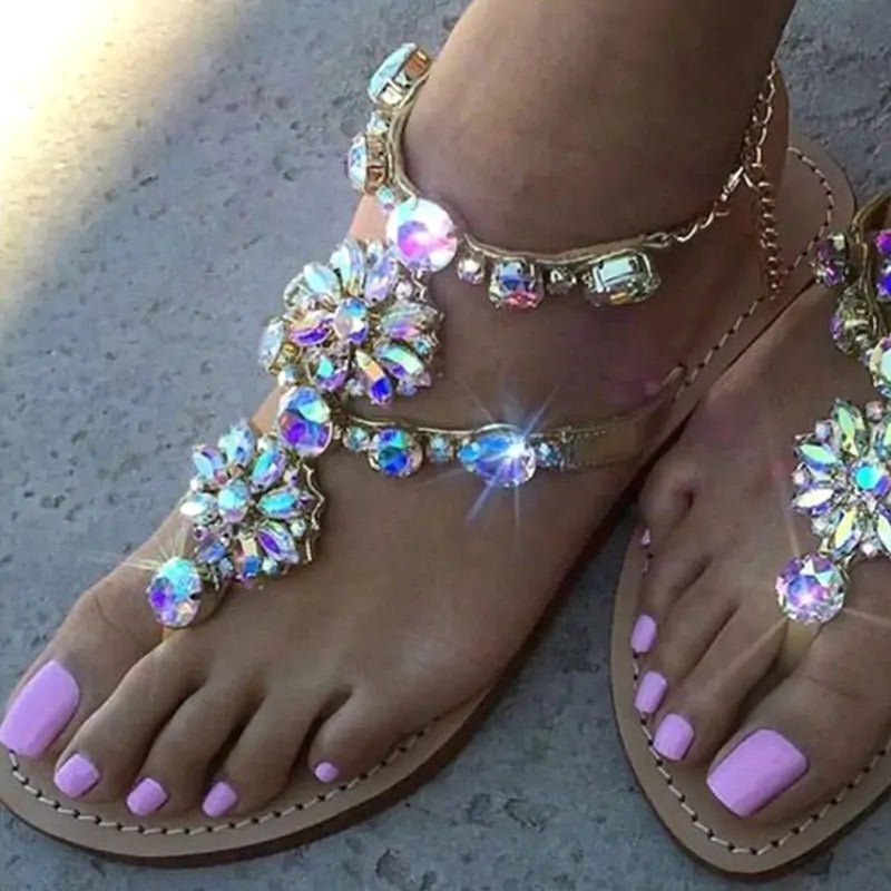 Women's Rhinestone Embellishment Sandals - SensorySoft