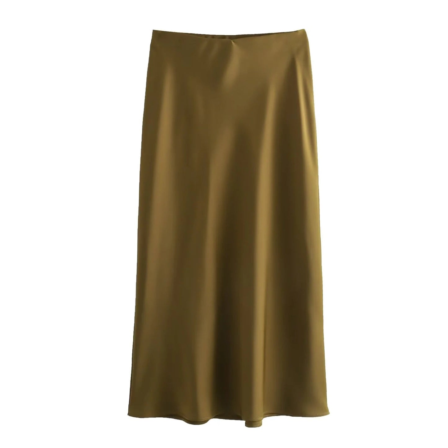 Women's Satin Pleated Midi Skirt - SensorySoftShop