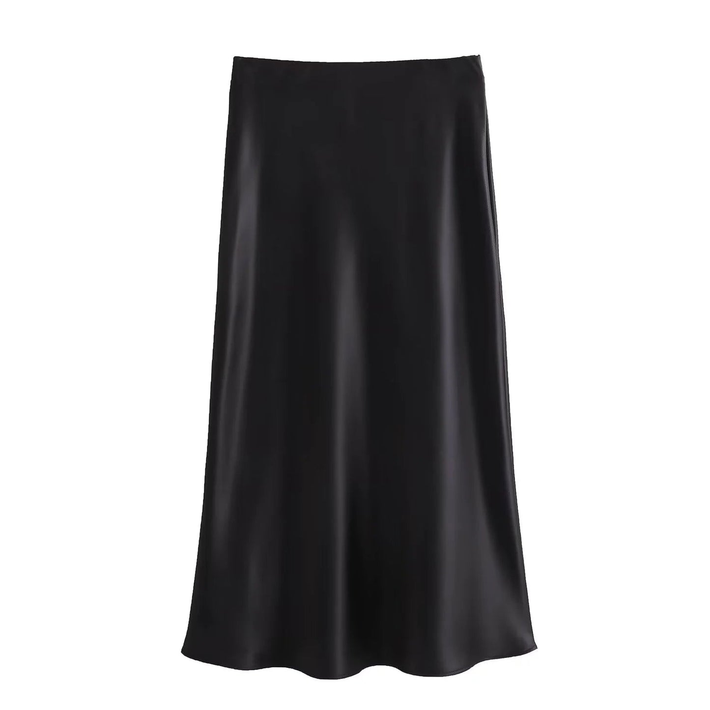 Women's Satin Pleated Midi Skirt - SensorySoftShop