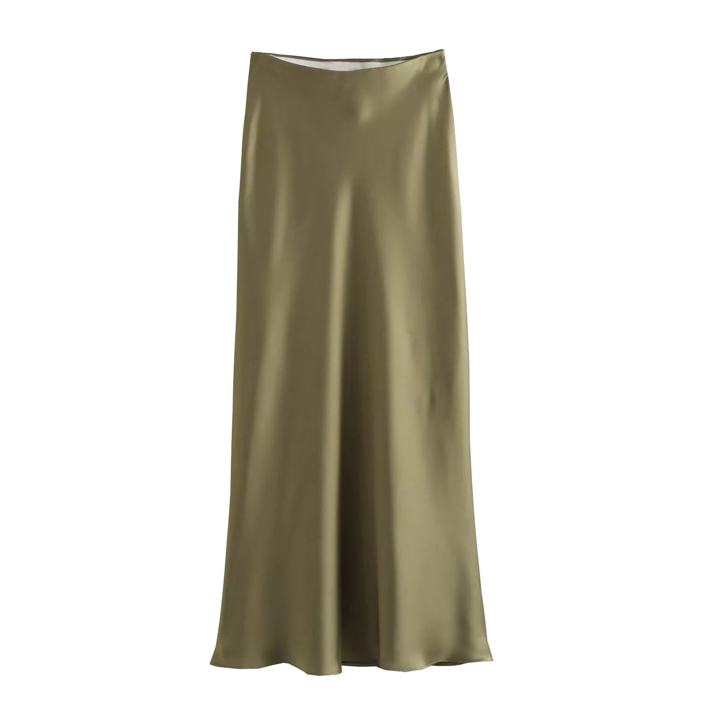 Women's Satin Pleated Midi Skirt - SensorySoftShop