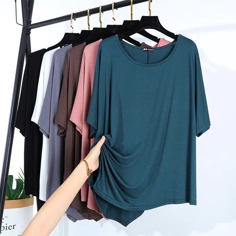 Women's Short Sleeve Irregular Modal T-Shirt 2025 Summer - SensorySoft