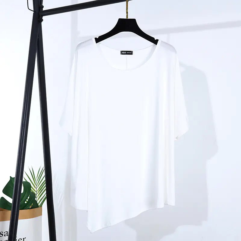 Women's Short Sleeve Irregular Modal T-Shirt 2025 Summer - SensorySoft