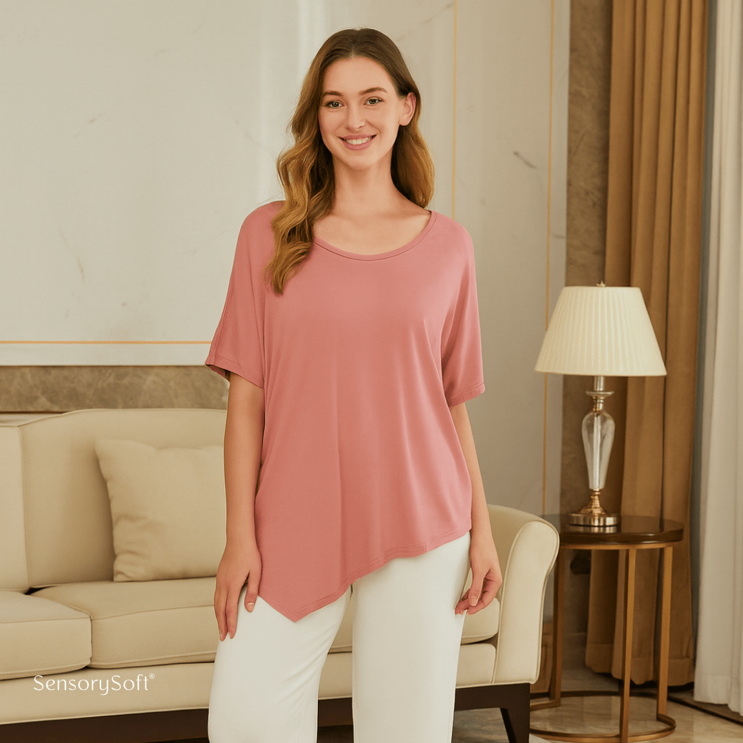 Women's Short Sleeve Irregular Modal T-Shirt 2025 Summer - SensorySoft