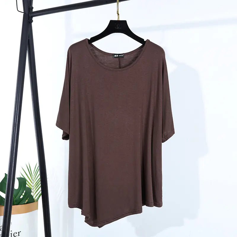 Women's Short Sleeve Irregular Modal T-Shirt 2025 Summer - SensorySoft