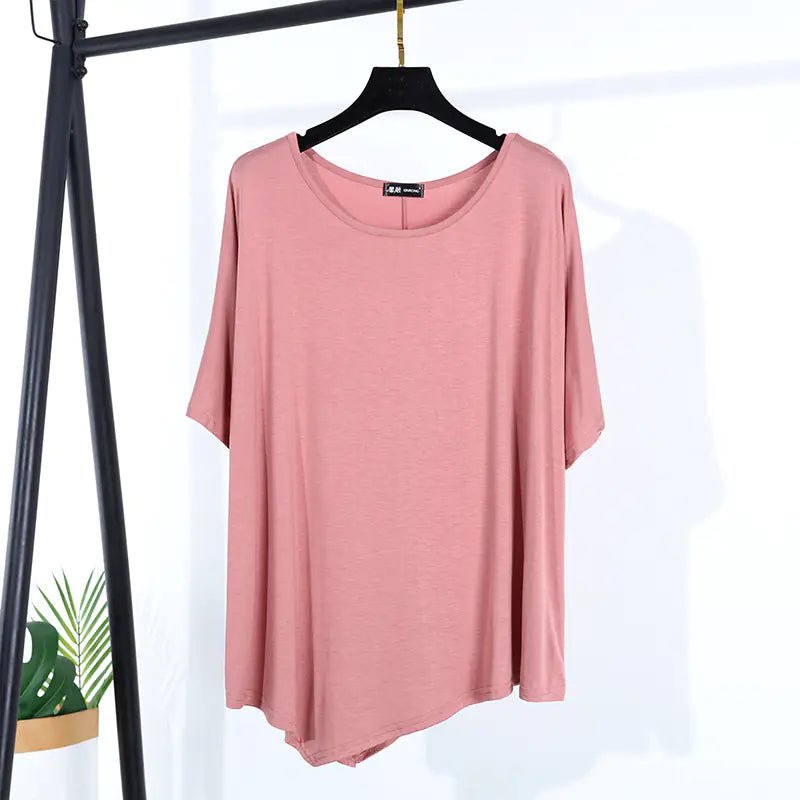 Women's Short Sleeve Irregular Modal T-Shirt 2025 Summer - SensorySoft