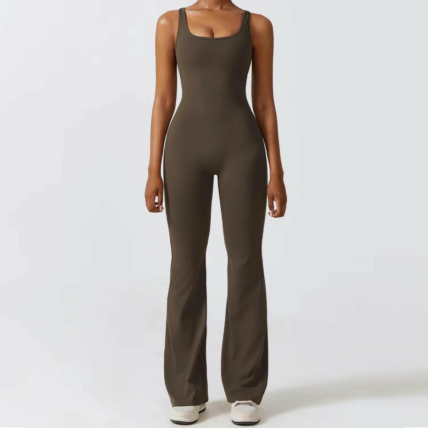 Women's Sports Style Hollow Back Bodysuit Yoga Jumpsuit with Chest Pad - SensorySoft