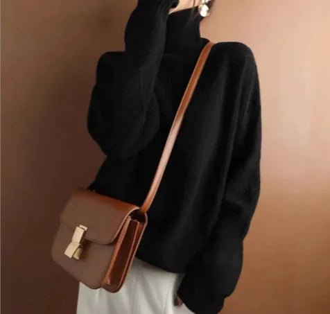 Women's Turtleneck Rhombus Sweater - SensorySoftShop