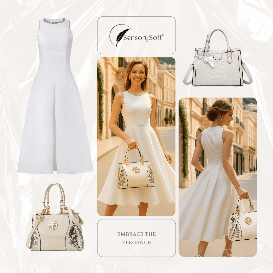 Women's White Goddess Long Dress - SensorySoft