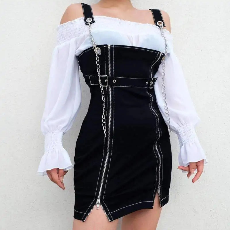 Female Suspender Backless Dress