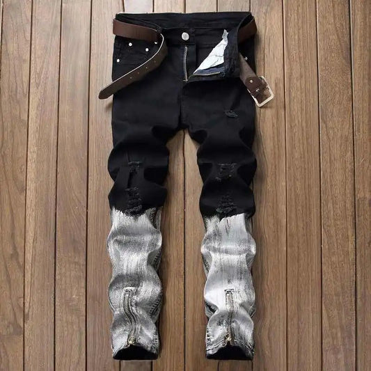 Zipper Fly Denim Jean Fashion Designer Pants - SensorySoft