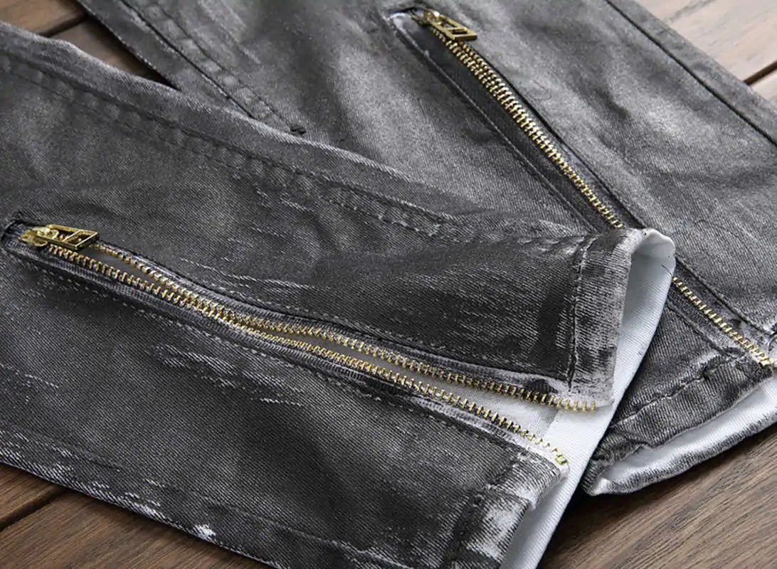 Zipper Fly Denim Jean Fashion Designer Pants - SensorySoft