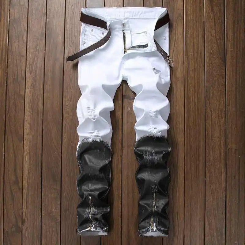 Zipper Fly Denim Jean Fashion Designer Pants - SensorySoft